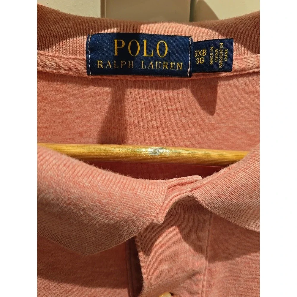 Polo Ralph‎ Lauren Men's Polo Short Sleeve Coral/Salmon Cotton Golf Shirt, 3XB